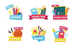 Back to School Sticker Set vector