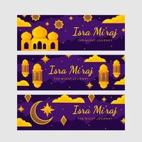 Isra Mi'raj Banner Collection vector