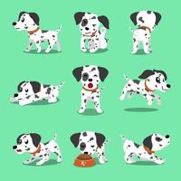 Vector cartoon character dalmatian dog poses