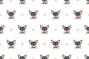 Vector cartoon character chihuahua dog seamless pattern