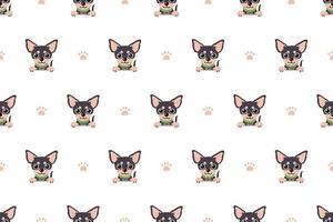 Vector cartoon character chihuahua dog seamless pattern