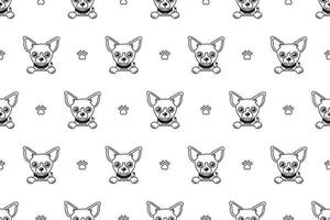 Vector cartoon character chihuahua dog seamless pattern