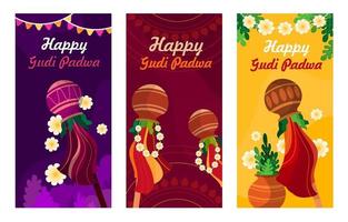 Colourful Gudi Padwa Banner vector