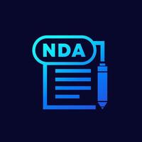 NDA contract, business icon, vector