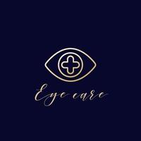 eye with plus line logo design vector