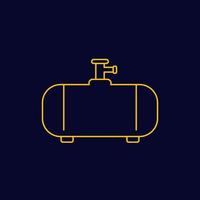 gas tank, industrial cylinder linear icon vector