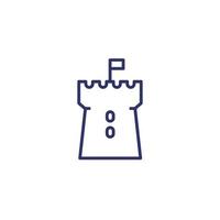 fortress, fort line icon on white vector