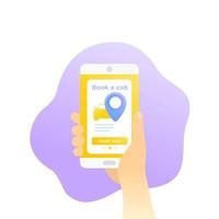 Book a cab app, vector design