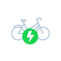 bicicleta eléctrica, icono de vector de bicicleta