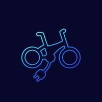 Electric bike, e-bike icon, line vector