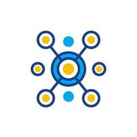 Hub, connections icon, flat vector