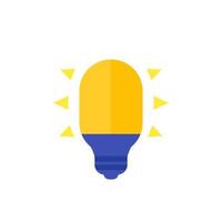 led bulb icon, flat vector