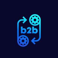 b2b icon with gears, vector