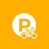 bicicleta, icono de estacionamiento de bicicletas, vector