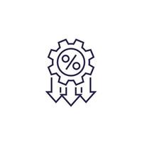 cost optimization, efficiency line icon vector