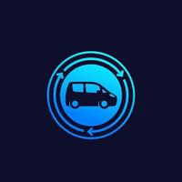 carsharing or carpooling service vector icon