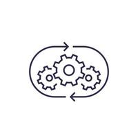 optimization process, operations line icon vector