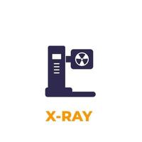 Rayos x, máquina de radiología, icono de vector