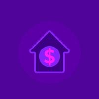 foreclosure icon, house for sale icon, vector