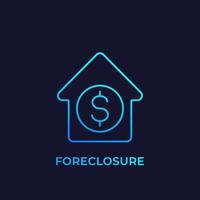 foreclosure icon, linear vector