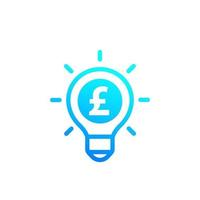 Idea is money icon with pound, vector