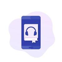 aplicación de audiolibro, diseño de icono de vector