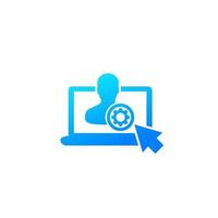 account, profile settings icon on white vector