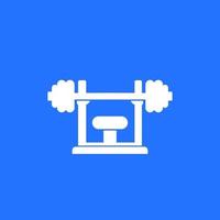 Barbell on the stand icon vector