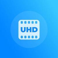 UHD video vector icon with film strip