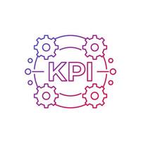 KPI vector icon on white, line design