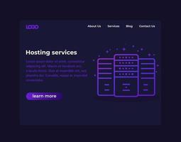hosting services, website template, vector