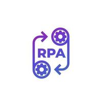 RPA icon with gears, vector