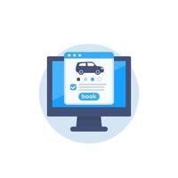 rent car online, vector icon