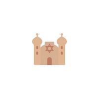 synagogue icon on white, flat vector