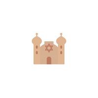 synagogue icon on white, flat vector