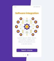 software integration, mobile screen vector design