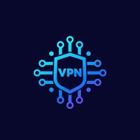 icono de vpn con escudo, vector