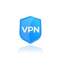 vpn, icono de vector con escudo