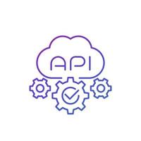 icono de línea de vector de api web