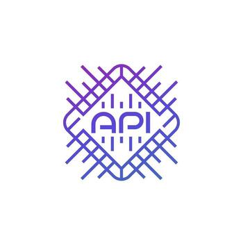 tecnología api y desarrollo de software, icono de vector