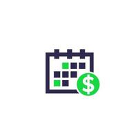 Financial calendar, planning icon vector