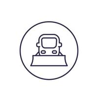 snowplow icon on white, linear vector