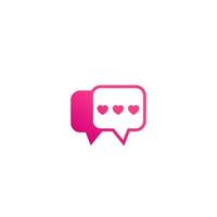 Dating app, love chat logo icon vector