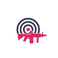 objetivo y rifle, vector logo