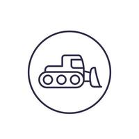 snowplow icon, linear vector