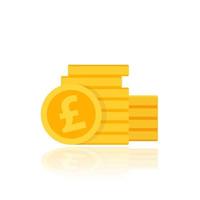 Pound coins stack, vector