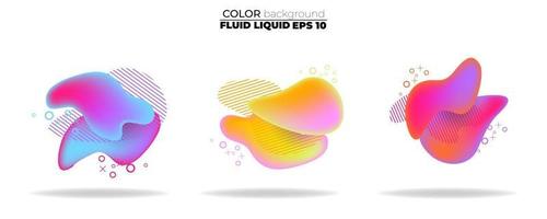 fluid shape vector set. gradient liquid with neon colors, item for the design of a logo, flyer, persentation, gift card,  Poster on wall,  landing page, facebook,  banner, social media posted