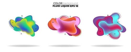 fluid shape vector set. gradient liquid with neon colors, item for the design of a logo, flyer, persentation, gift card,  Poster on wall,  landing page, facebook,  banner, social media posted