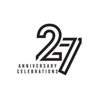 27 Years Anniversary Celebration Vector Template Design Illustration