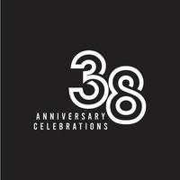 38 Years Anniversary Celebration Vector Template Design Illustration